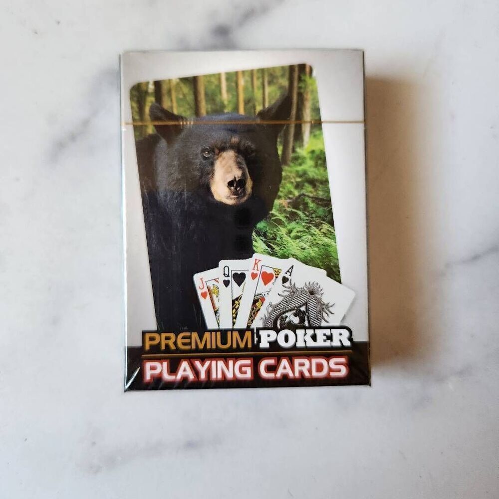 Premium poker playing cards 52 new in packaging Forest bear item # m5c2602